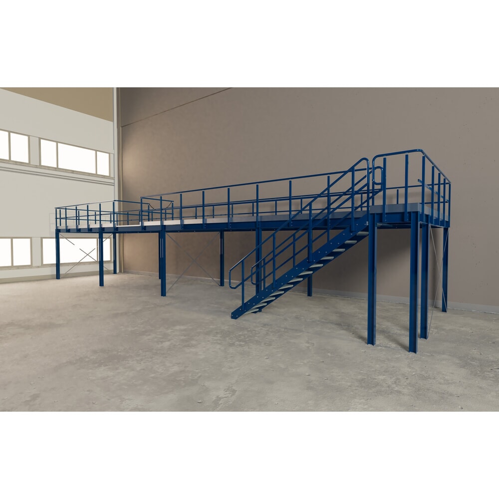 N° de l'image du produit 5 : Estrade pour système de plates-formes de stockage modulaire, sortie par la droite, bleu gentiane