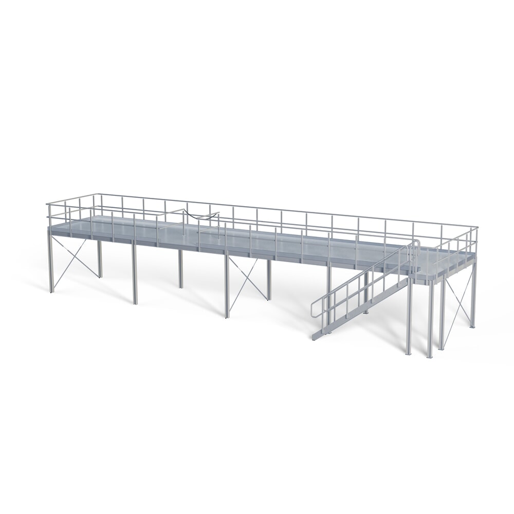 Estrade pour système de plates-formes de stockage modulaire, sortie par la droite, gris clair N° de l'image du produit 3 : Estrade pour système de plates-formes de stockage modulaire, sortie par la droite, gris clair
