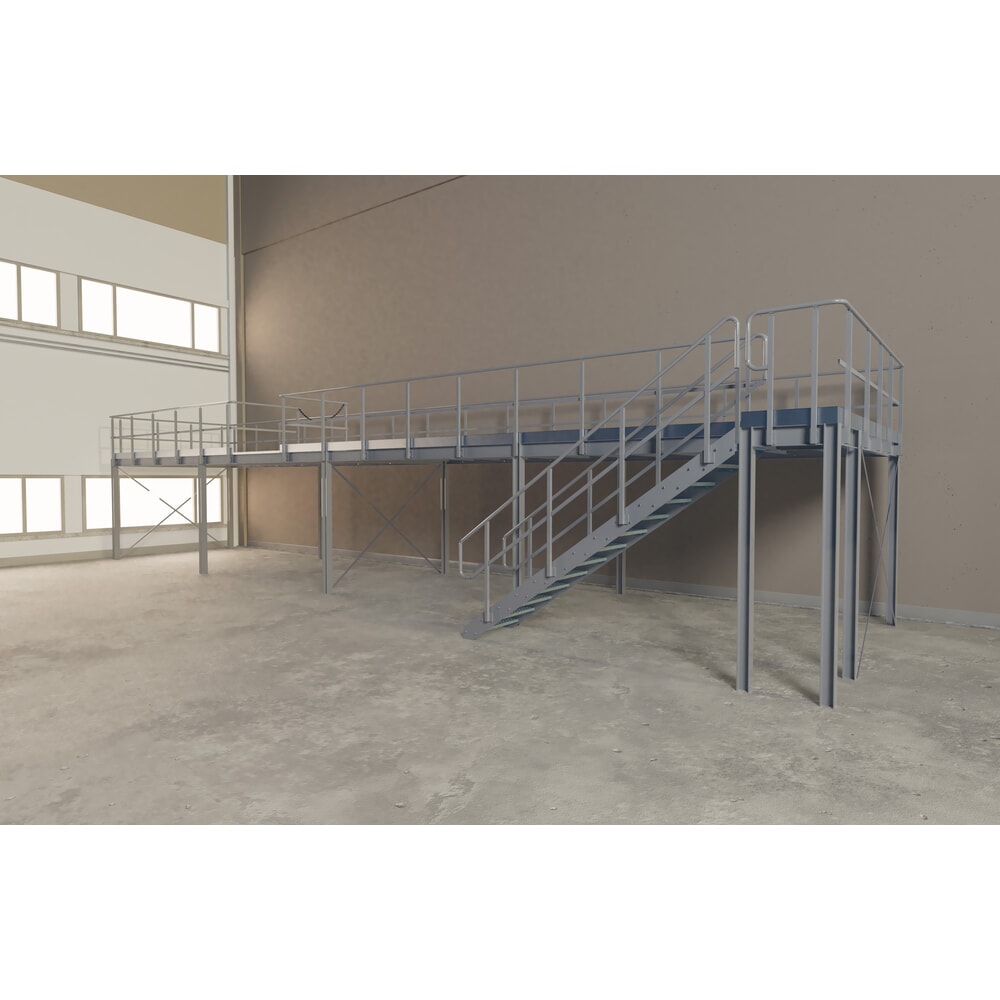 Estrade pour système de plates-formes de stockage modulaire, sortie par la droite, gris clair N° de l'image du produit 4 : Estrade pour système de plates-formes de stockage modulaire, sortie par la droite, gris clair