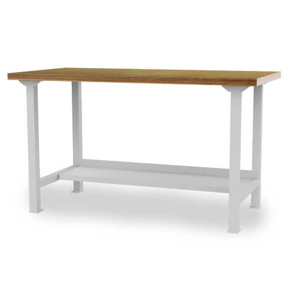 Produktabbildung Nr. 1: Établi en ligne Bedrunka+Hirth, H x l x P 859 x 2 000 x 750 mm, gris clair, 1 tablette
