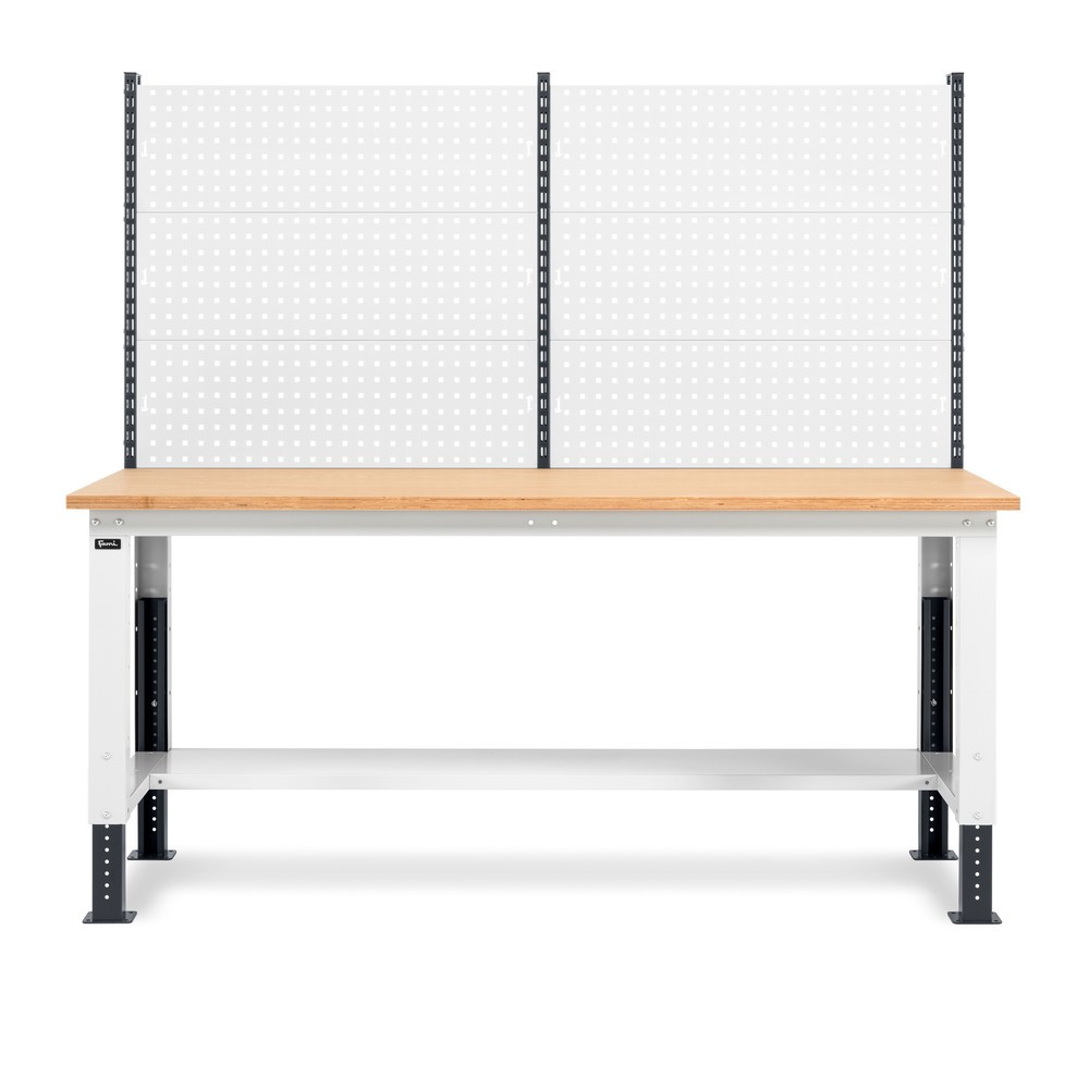 Produktabbildung Nr. 3: Établi Fami, réglable en Hauteur de construction et avec Mur multifonction, capacité de charge 1 000 kg, HxLxP 740-1,110 x 2 000 x 750 mm, gris clair/RAL 7016 gris anthracite