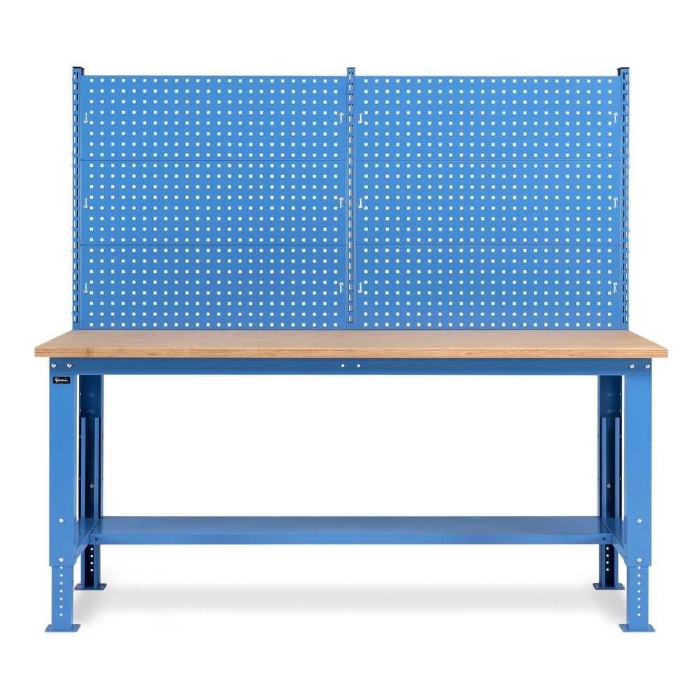 Produktabbildung Nr. 3: Établi Fami, réglable en Hauteur de construction et avec Mur multifonction, capacité de charge 1 000 kg, HxLxP 740-1,110 x 2 000 x 750 mm, RAL 5012 bleu clair