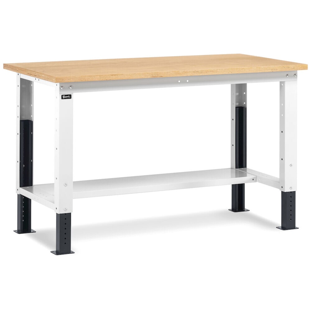 N° de l'image du produit 2 : Établi Fami, réglable en Hauteur de construction, capacité de charge 1 000 kg, HxLxP 740-1,110 x 1500 x 750 mm, gris clair/RAL 7016 gris anthracite