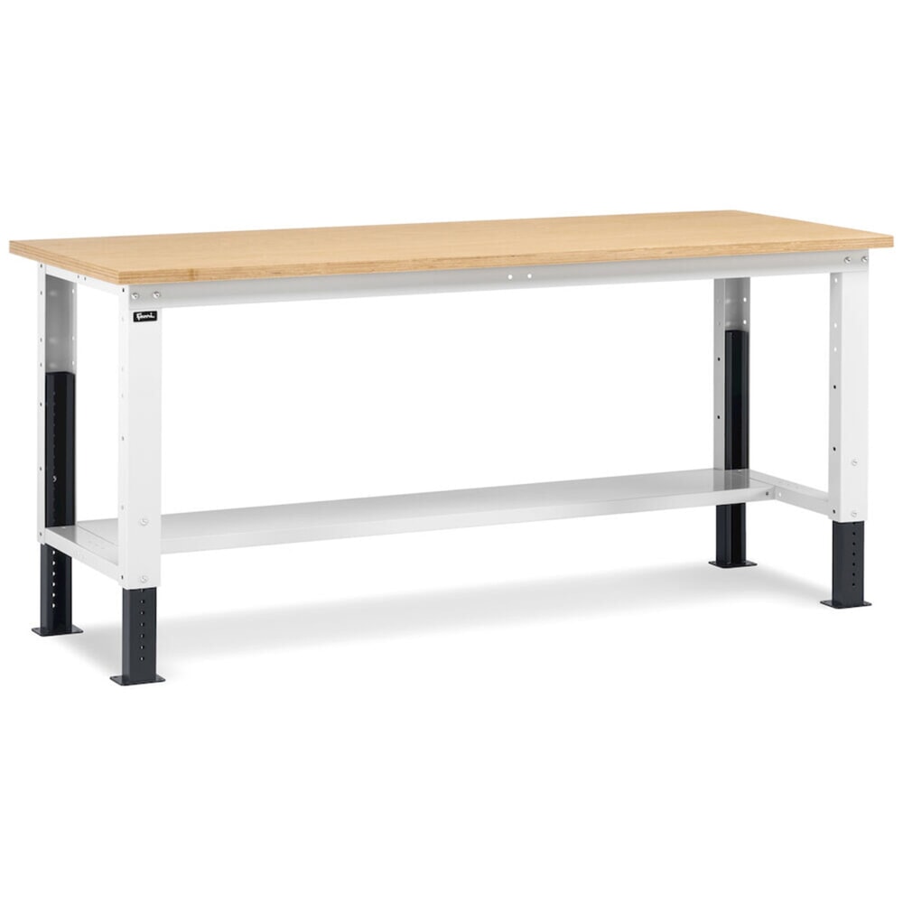 N° de l'image du produit 2 : Établi Fami, réglable en Hauteur de construction, capacité de charge 1 000 kg, HxLxP 740-1,110 x 2 000 x 750 mm, gris clair/RAL 7016 gris anthracite