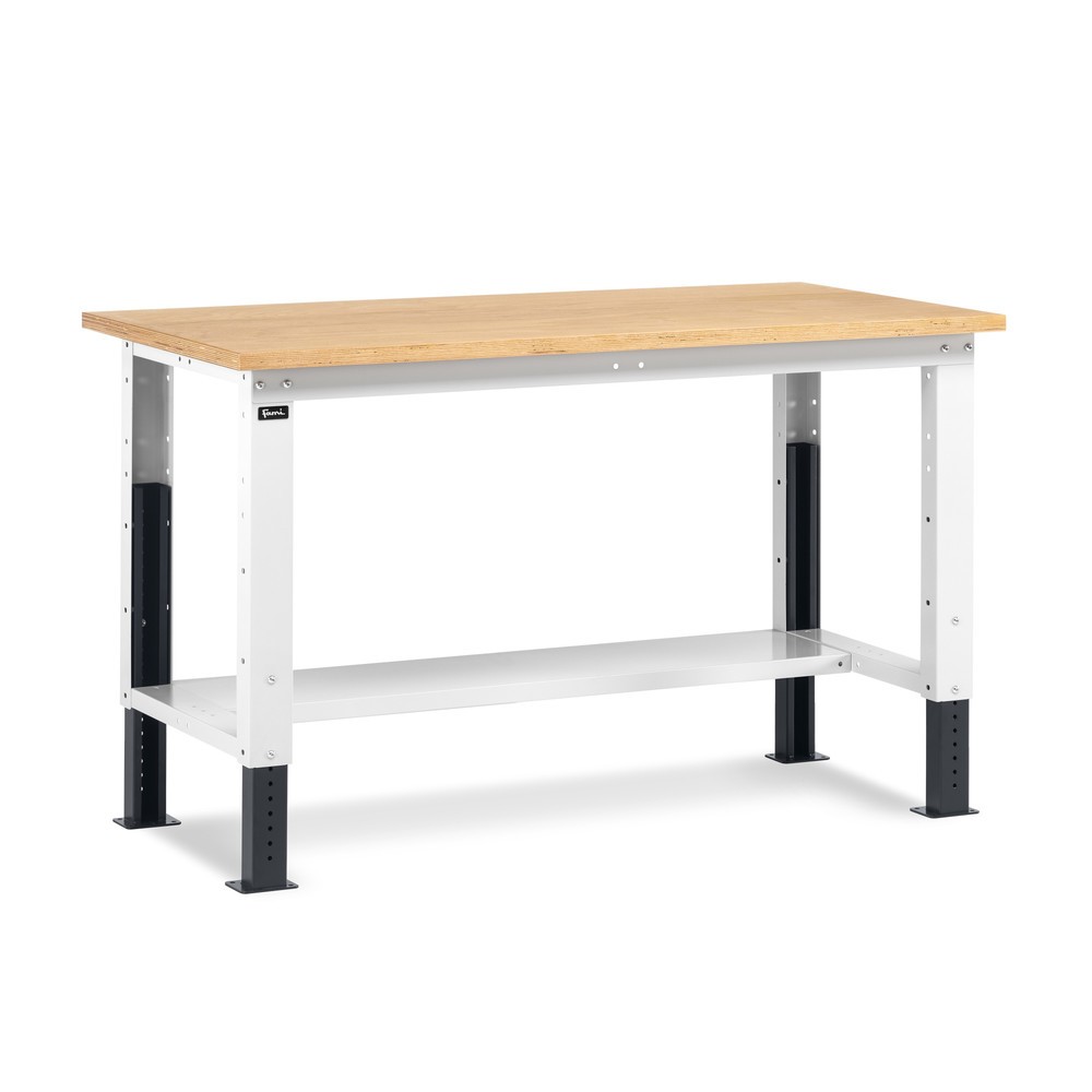 Illustration du produit: Établi Fami, réglable en Hauteur de construction, capacité de charge 1 000 kg, HxLxP 740-1,110 x 1500 x 750 mm, gris clair/RAL 7016 gris anthracite