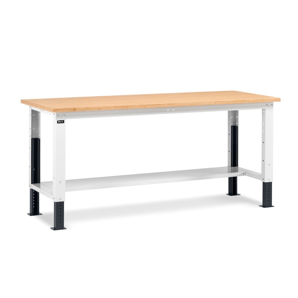 Illustration du produit: Établi Fami, réglable en Hauteur de construction, capacité de charge 1 000 kg, HxLxP 740-1,110 x 2 000 x 750 mm, gris clair/RAL 7016 gris anthracite