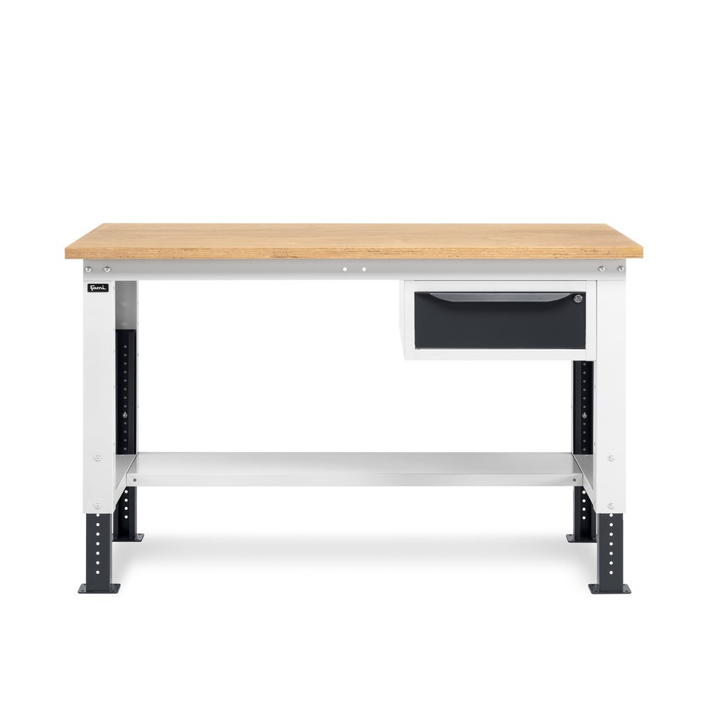 Produktabbildung Nr. 5: Établi Fami, réglable en Hauteur de construction et 1 tiroir, capacité de charge 1 000 kg, HxLxP 740-1,110 x 1 500 x 750 mm, gris clair/RAL 7016 gris anthracite