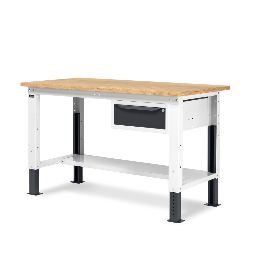 Produktabbildung Nr. 6: Établi Fami, réglable en Hauteur de construction et 1 tiroir, capacité de charge 1 000 kg, HxLxP 740-1,110 x 1 500 x 750 mm, gris clair/RAL 7016 gris anthracite