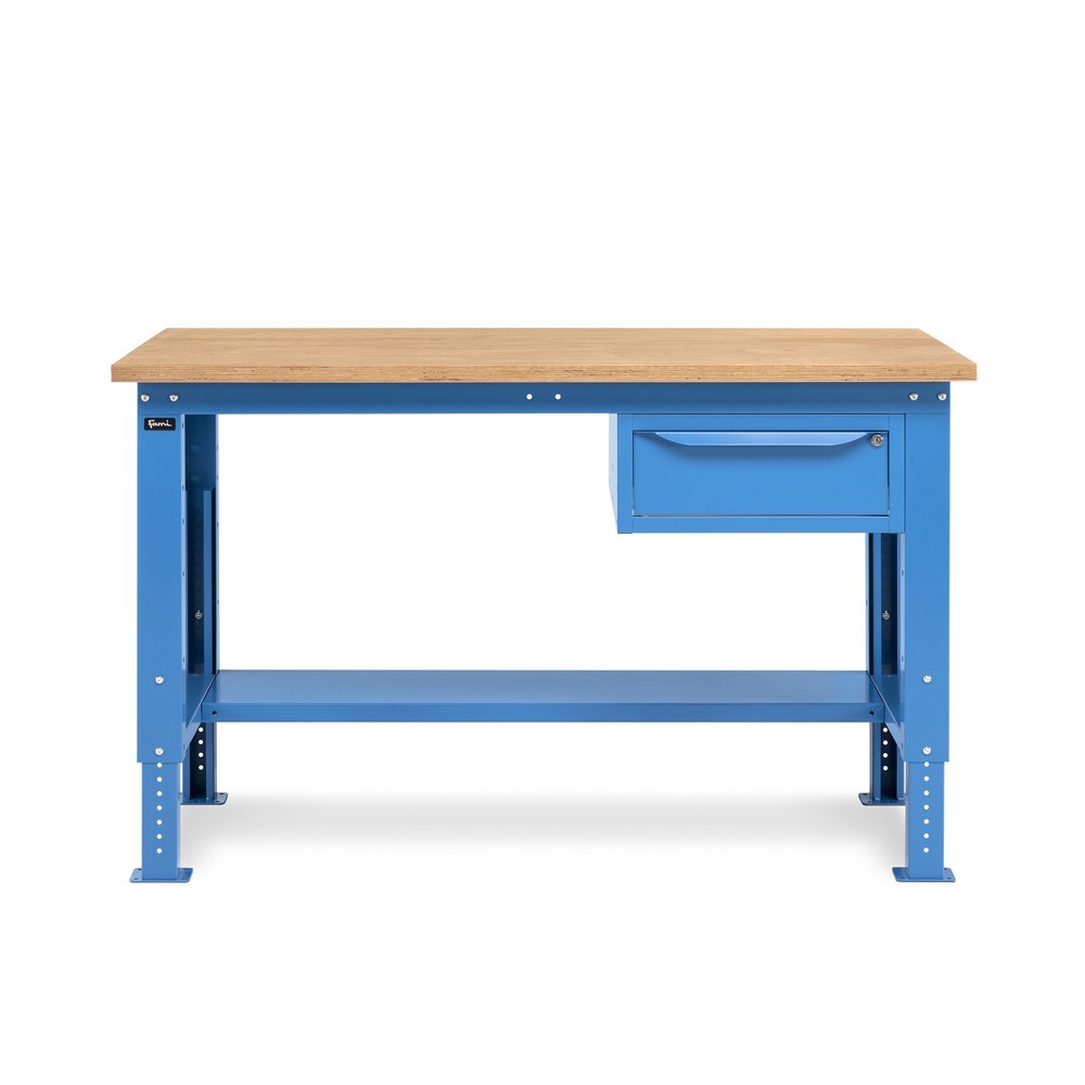 Produktabbildung Nr. 4: Établi Fami, réglable en Hauteur de construction et 1 tiroir, capacité de charge 1 000 kg, HxLxP 740-1,110 x 1 500 x 750 mm, RAL 5012 bleu clair