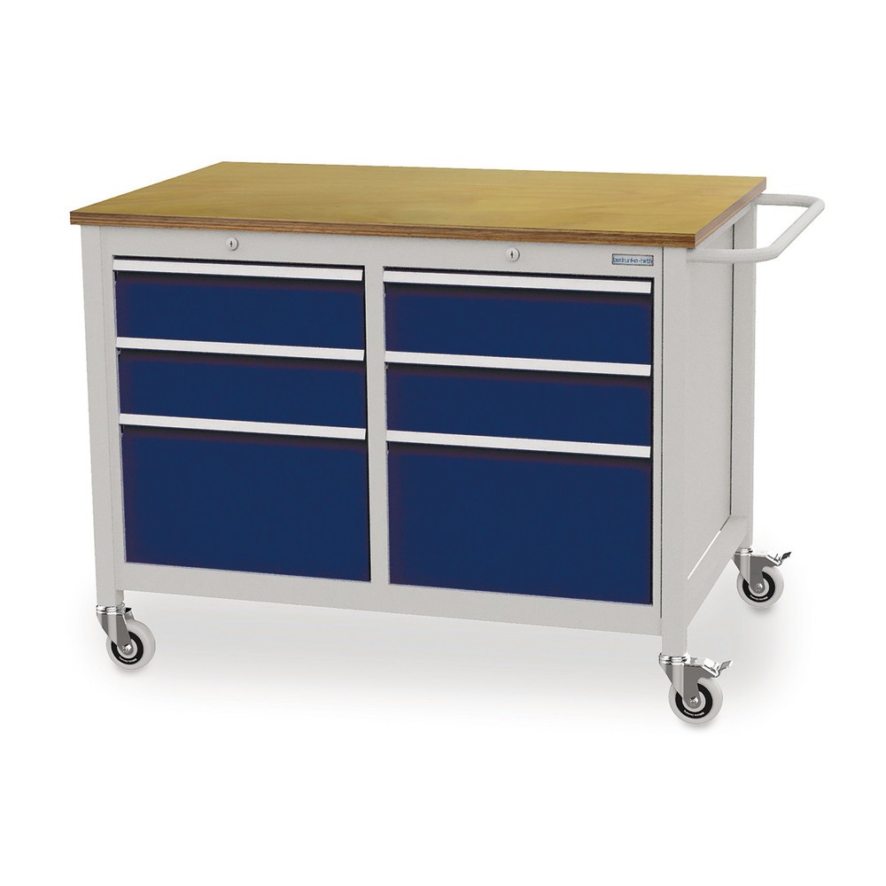 Produktabbildung Nr. 1: Établi mobile Bedrunka+Hirth, 6 tiroirs, bleu cobalt