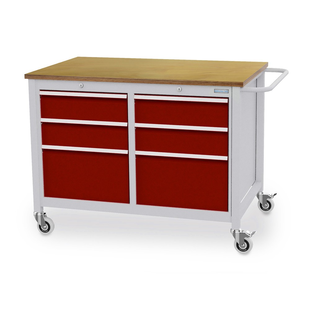Produktabbildung Nr. 1: Établi mobile Bedrunka+Hirth, 6 tiroirs, rouge rubis