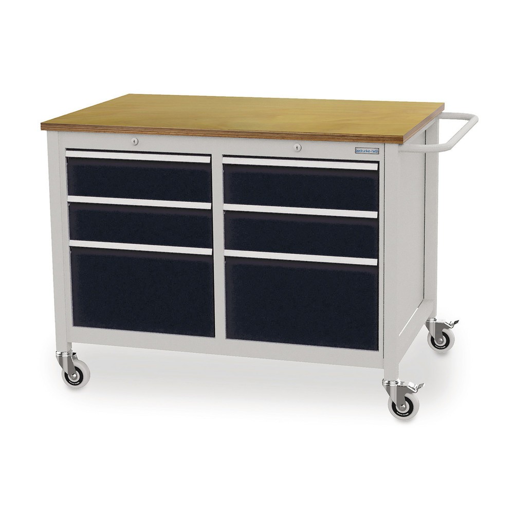 Établi mobile Bedrunka+Hirth, 6 tiroirs, noir foncé Illustration du produit: Établi mobile Bedrunka+Hirth, 6 tiroirs, noir foncé