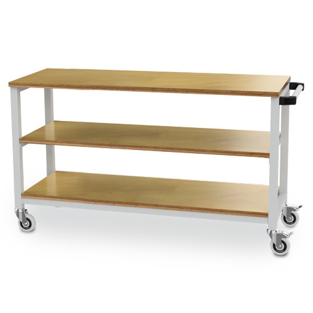 Produktabbildung Nr. 1: Établi mobile R 18-16 Bedrunka+Hirth, H x l x P 880 x 1 500 x 540 mm, gris clair, 2 tablettes