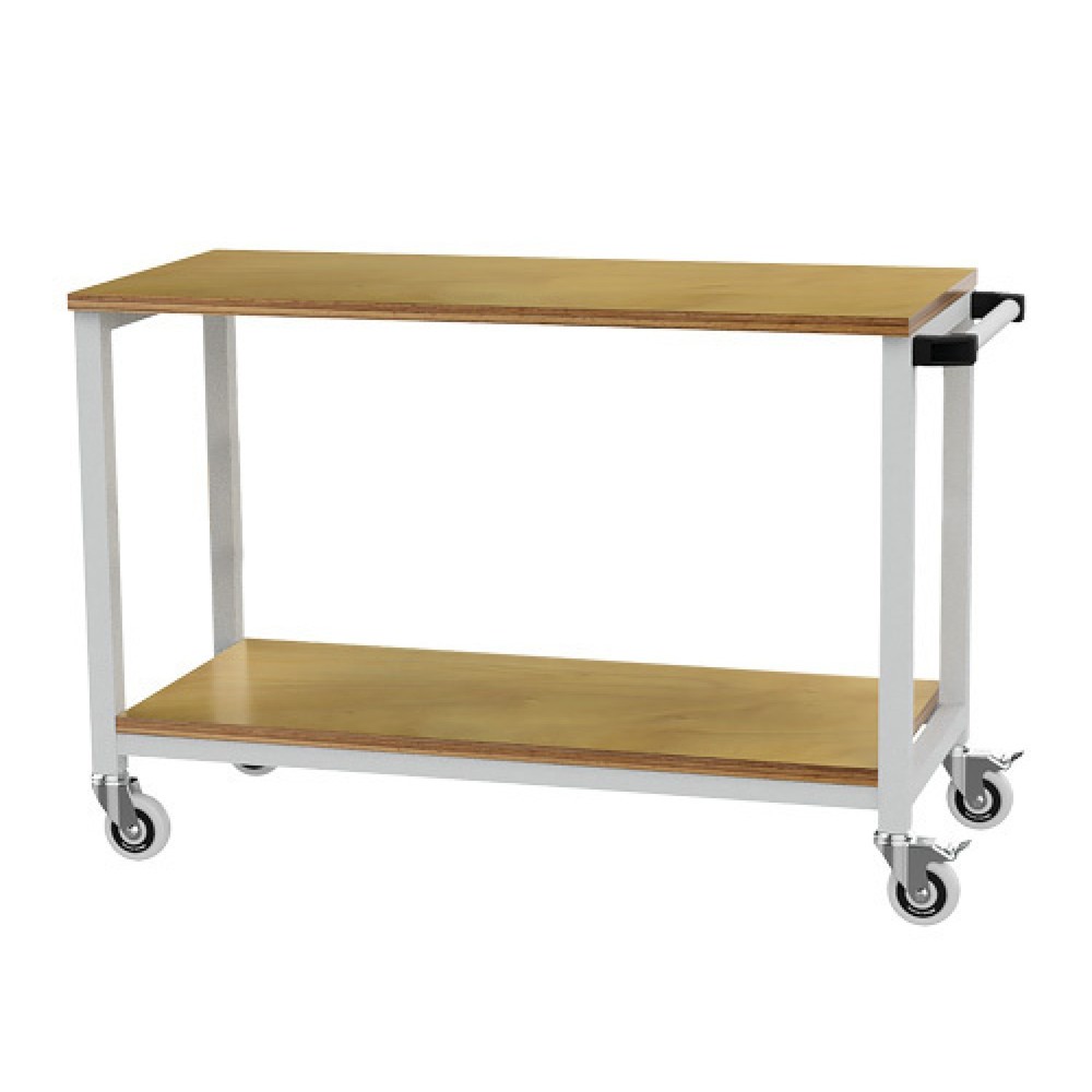 Illustration du produit: Établi mobile R 18-16 Bedrunka+Hirth, H x l x P 880 x 1 200 x 540 mm, gris clair, 1 tablette