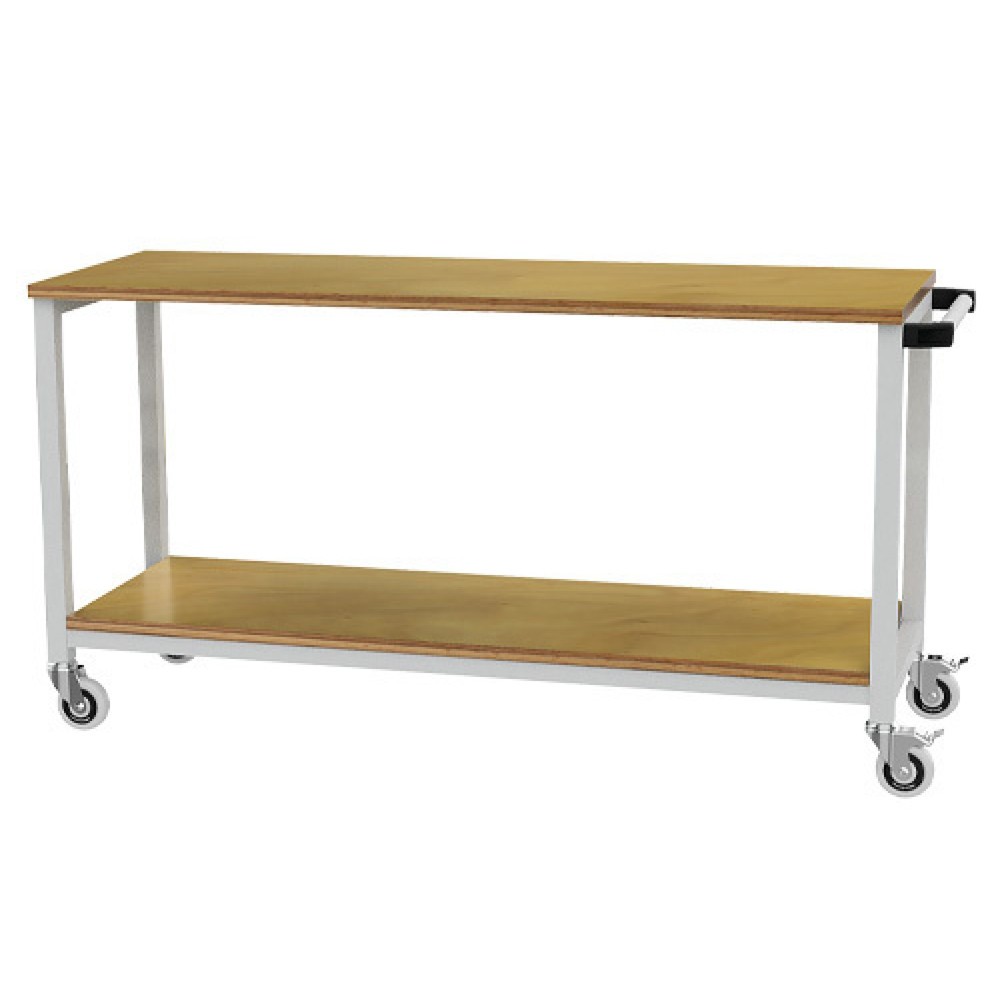 Illustration du produit: Établi mobile R 18-16 Bedrunka+Hirth, H x l x P 880 x 1 500 x 540 mm, gris clair, 1 tablette
