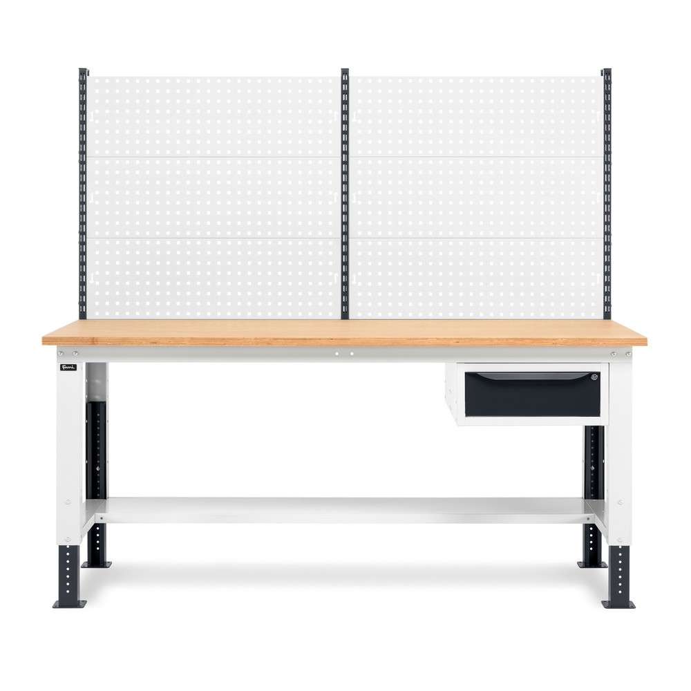 Produktabbildung Nr. 4: Établi Fami, réglable en Hauteur de construction, avec Mur multifonction et 1 tiroir, capacité de charge 1 000 kg, HxLxP 740-1,110 x 2 000 x 750 mm, gris clair RAL 7035 /gris anthracite RAL 7016
