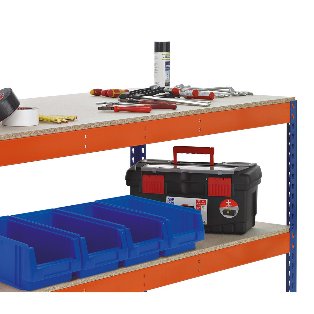 Produktabbildung Nr. 2: Établi SCHULTE avec 2 tablettes en aggloméré, H x l x P 990 x 1 536 x 621 mm