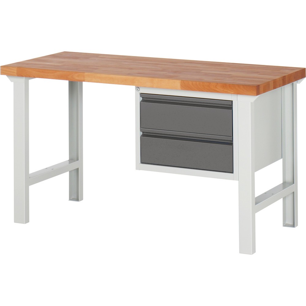 Illustration du produit: Établi Steinbock®, avec 2 tiroirs, H x l x P 840 x 1 500 x 700 mm, RAL 7035/7016