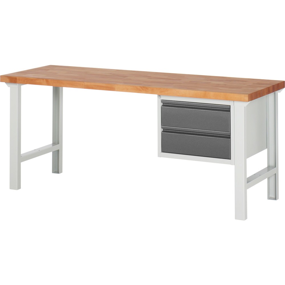 Illustration du produit: Établi Steinbock®, avec 2 tiroirs, H x l x P 840 x 2 000 x 700 mm, RAL 7035/7016