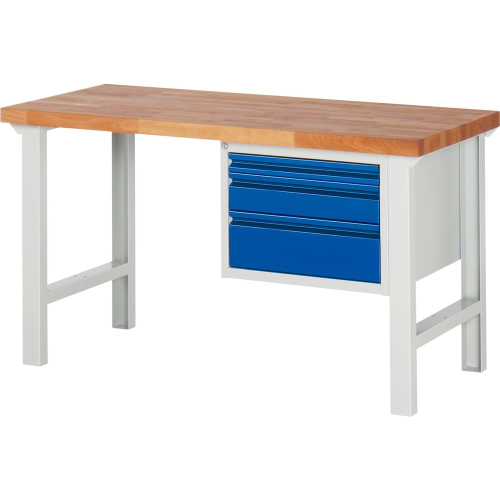 Illustration du produit: Établi Steinbock®, avec 3 tiroirs, H x l x P 840 x 1 500 x 700 mm, RAL 7035/5010