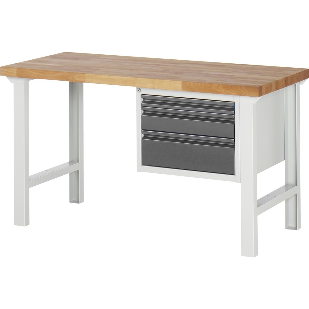 Illustration du produit: Établi Steinbock®, avec 3 tiroirs, H x l x P 840 x 1 500 x 700 mm, RAL 7035/7016