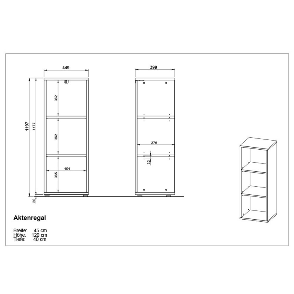 Produktabbildung Nr. 3: Étagère à dossiers AGENDA, 3 compartiments, hauteur 1 200 mm, largeur 450 mm, graphite/imitation chêne Grandson