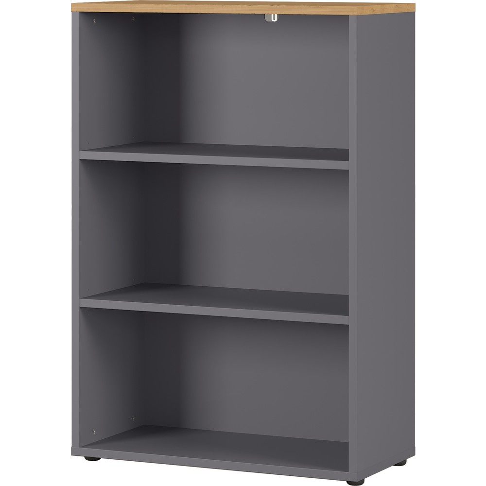 Produktabbildung Nr. 4: Étagère à dossiers AGENDA, 3 compartiments, hauteur 1 200 mm, largeur 800 mm, graphite/imitation chêne Grandson