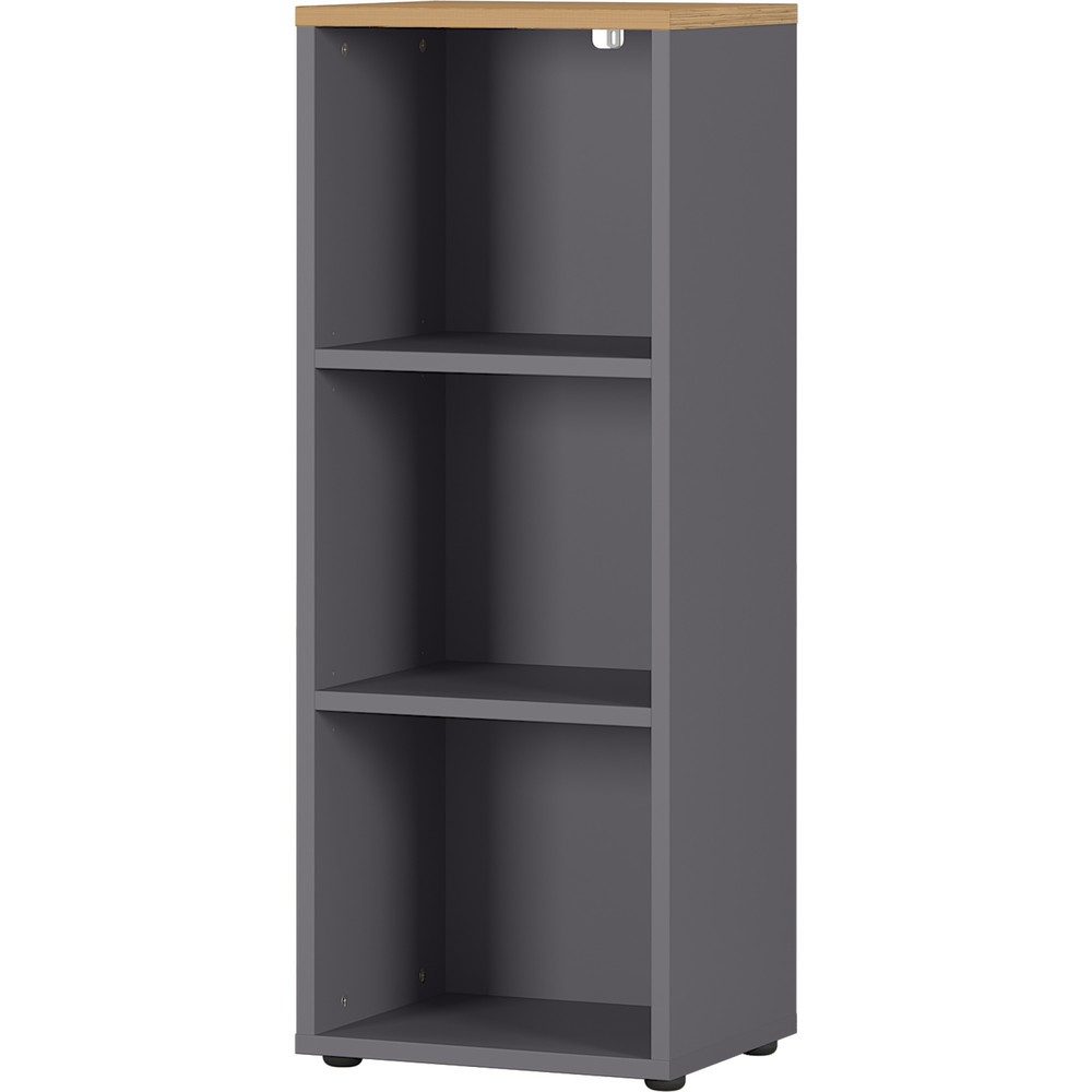 Produktabbildung Nr. 6: Étagère à dossiers AGENDA, 3 compartiments, hauteur 1 200 mm, largeur 450 mm, graphite/imitation chêne Grandson