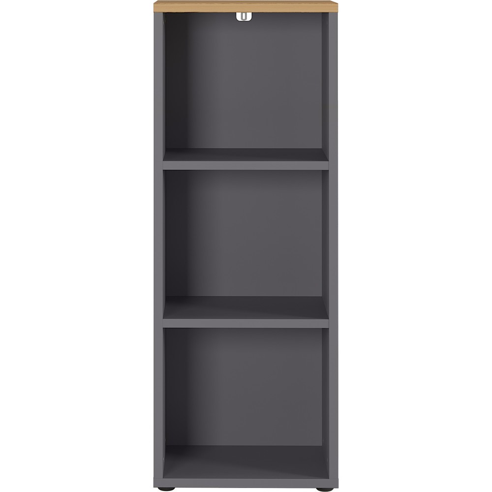 Produktabbildung Nr. 7: Étagère à dossiers AGENDA, 3 compartiments, hauteur 1 200 mm, largeur 450 mm, graphite/imitation chêne Grandson