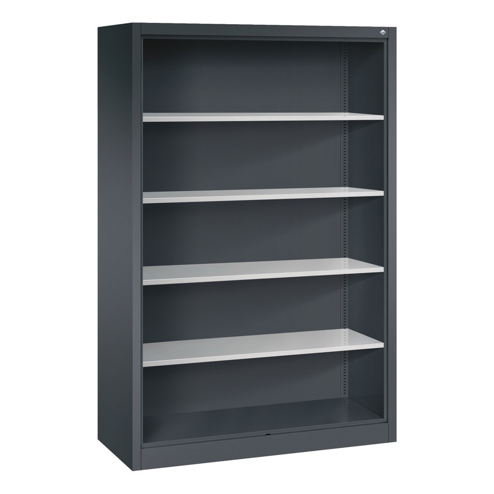 Illustration du produit: Étagère à dossiers C+P série 900, H x l x P 1 950 x 1 200 x 500 mm, gris noir