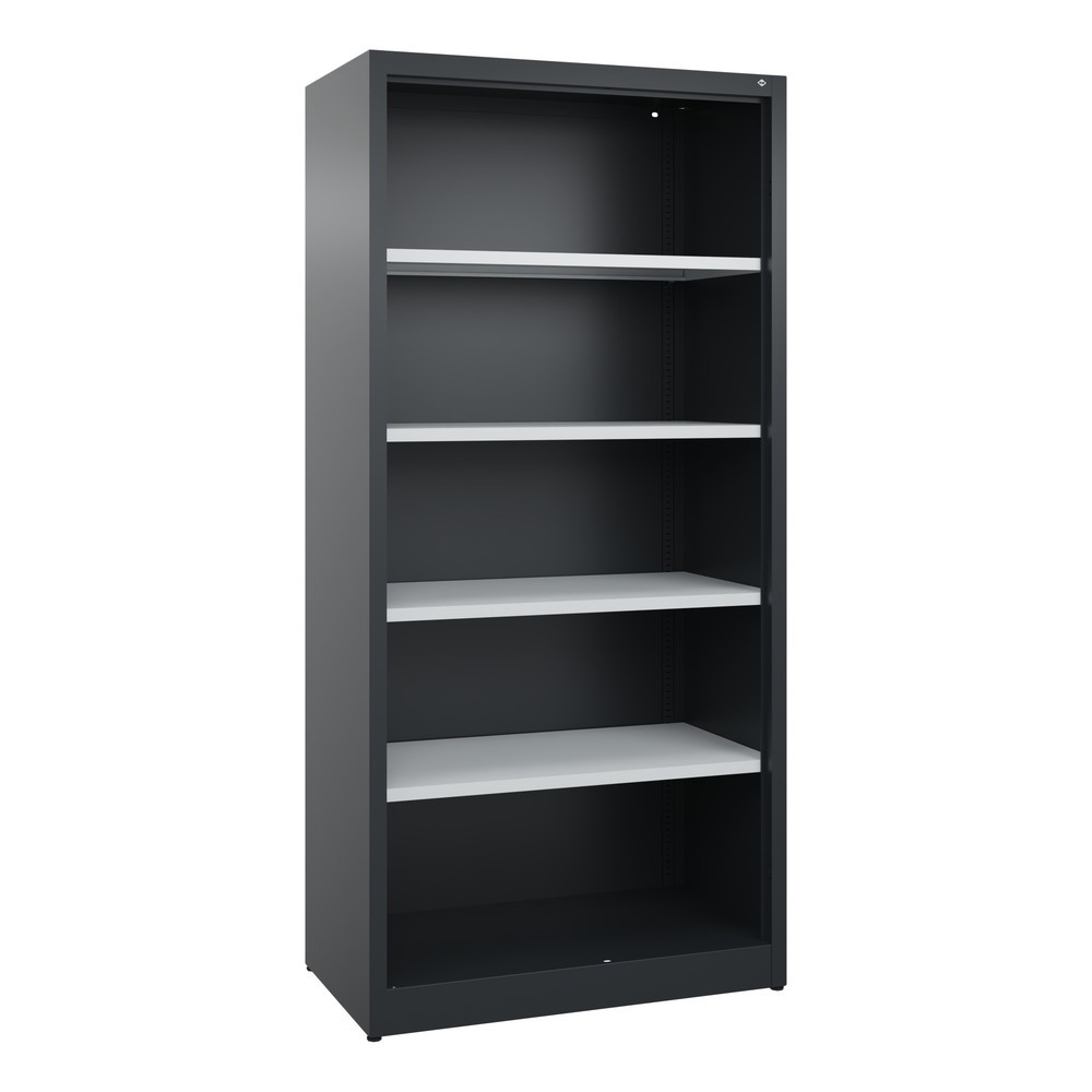 Illustration du produit: Étagère à dossiers C+P série 900, H x l x P 1 950 x 930 x 500 mm, gris noir