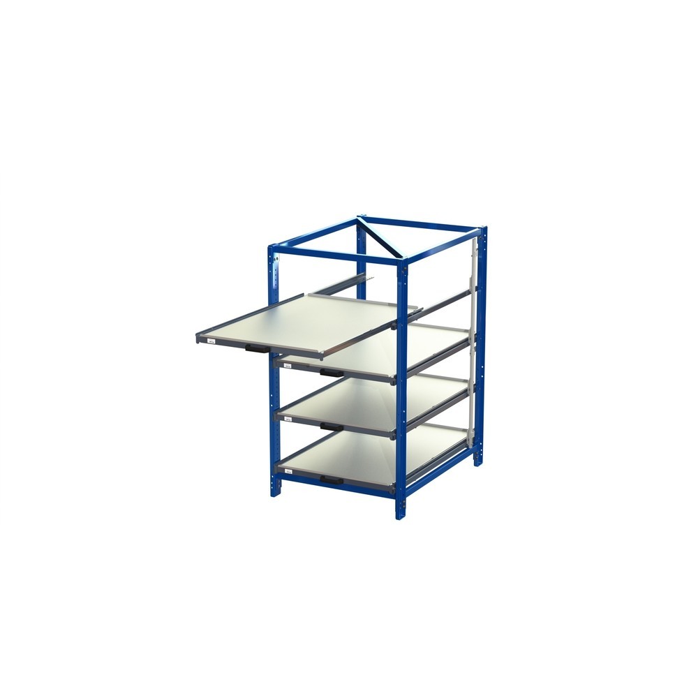 Produktabbildung Nr. 1: Étagère coulissante compacte à 4 tiroirs, charge par tablette 150 kg, hauteur 1 700 mm