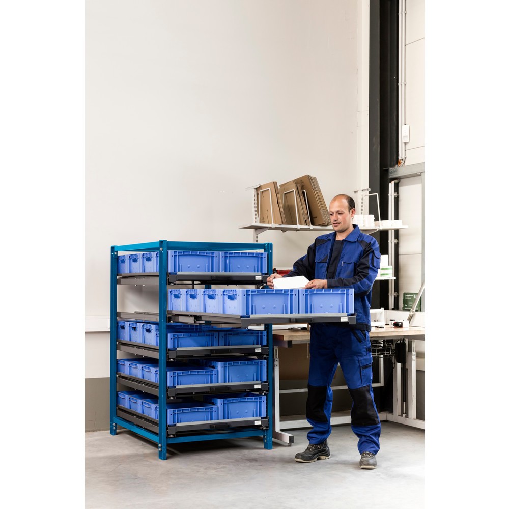 Produktabbildung Nr. 2: Étagère coulissante compacte à 5 tiroirs, charge par tablette 150 kg, hauteur 1 700 mm
