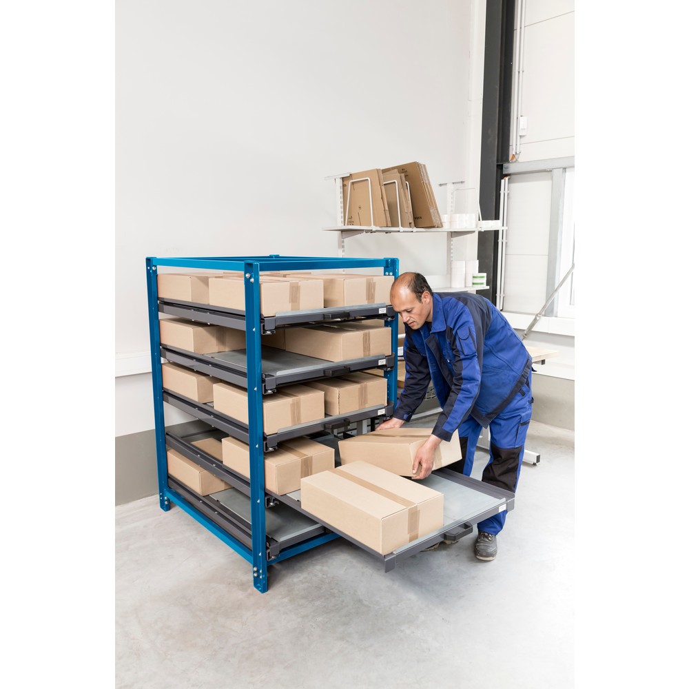 Produktabbildung Nr. 2: Étagère coulissante compacte à 4 tiroirs, charge par tablette 150 kg, hauteur 1 700 mm