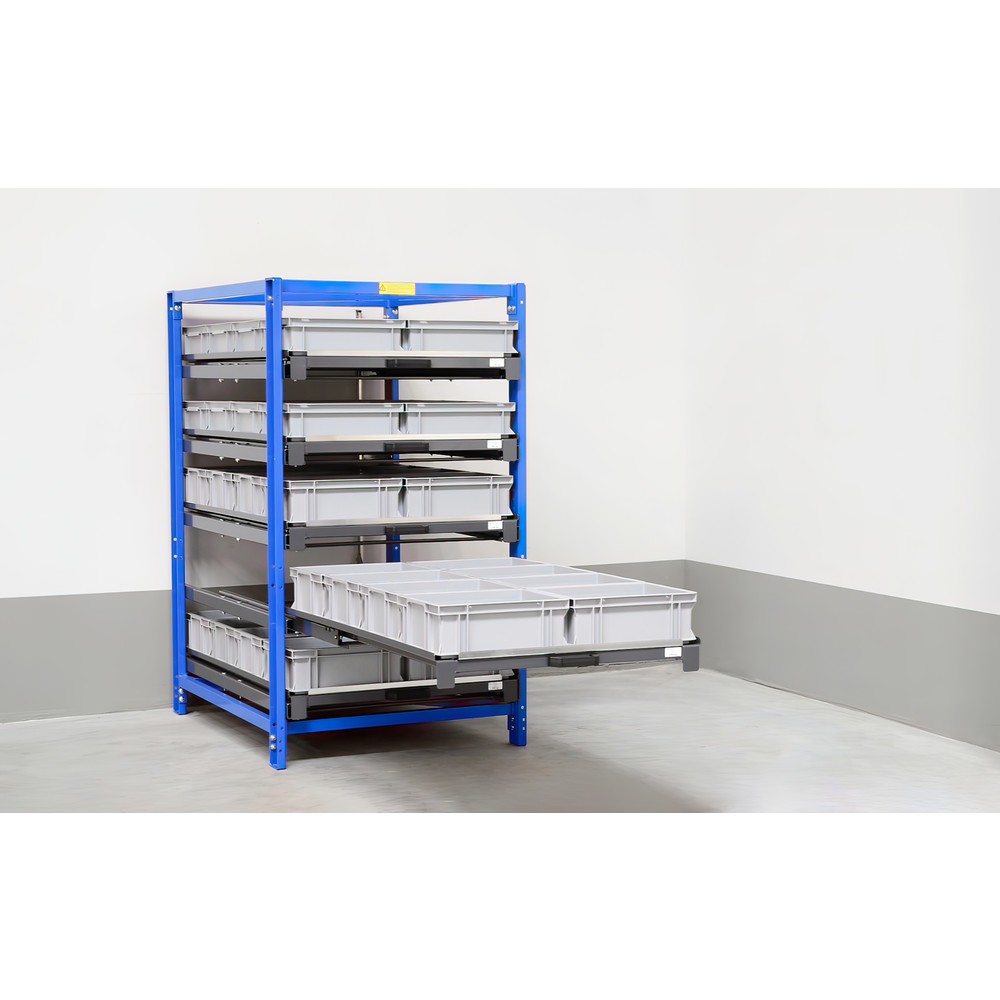 Produktabbildung Nr. 4: Étagère coulissante compacte à 5 tiroirs, charge par tablette 150 kg, hauteur 1 700 mm