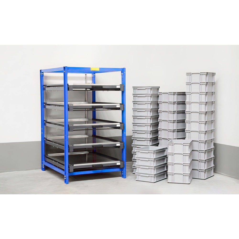 Produktabbildung Nr. 5: Étagère coulissante compacte à 5 tiroirs, charge par tablette 150 kg, hauteur 1 700 mm