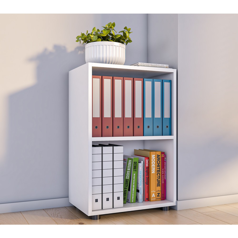N° de l'image du produit 3 : Étagère Ulas 2 compartiments, blanc