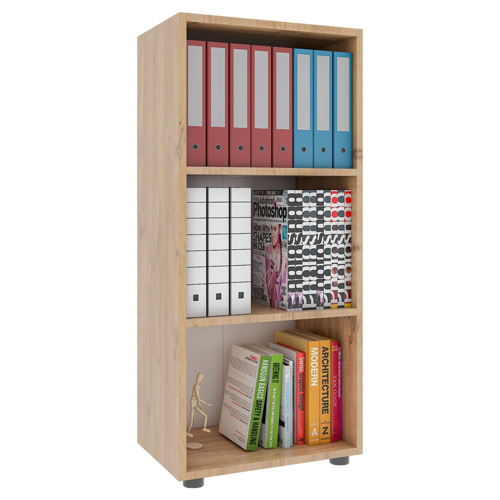 Illustration du produit: Étagère Ulas 3 compartiments, chêne miel