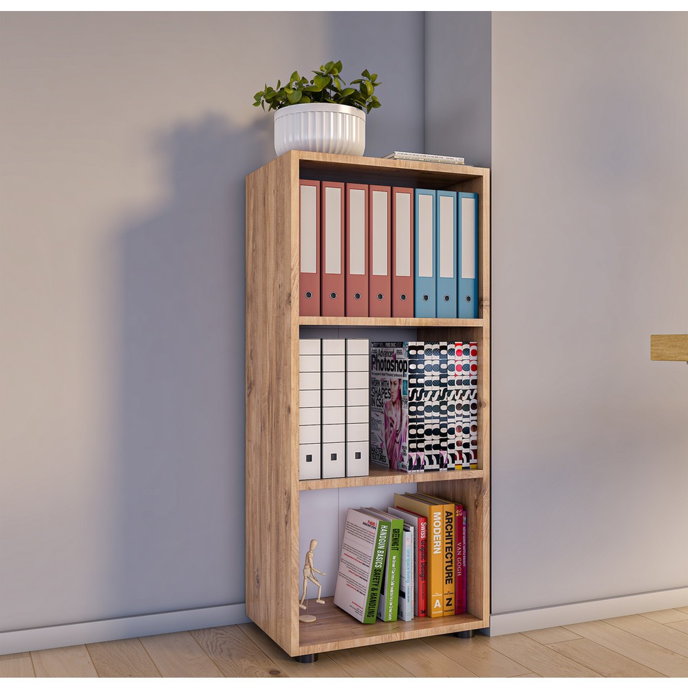 Produktabbildung Nr. 2: Étagère Ulas 3 compartiments, chêne miel