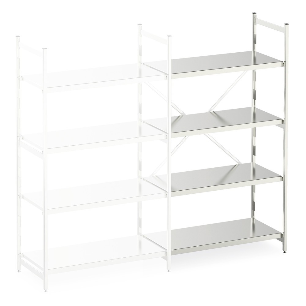 Illustration du produit: Plateau intermédiaire en aluminium avec étagères fermées, travée auxiliaire, charge par tablette 600 kg, HxLxP 1600 x 775 x 600 mm