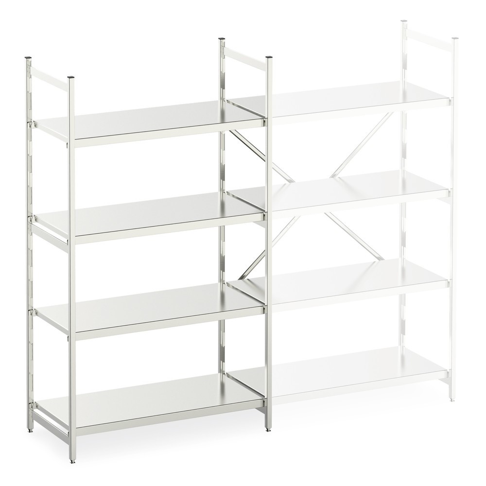 Illustration du produit: Plateau intermédiaire en aluminium avec étagères fermées, travée de base, charge par tablette 600 kg, HxLxP 1 600 x 1 000 x 500 mm