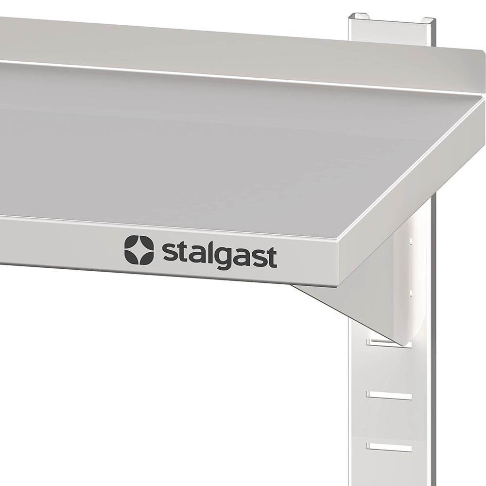 N° de l'image du produit 2 : Étagère murale Stalgast avec consoles, et rails muraux, 700x300x400 mm, réglable en hauteur, soudée