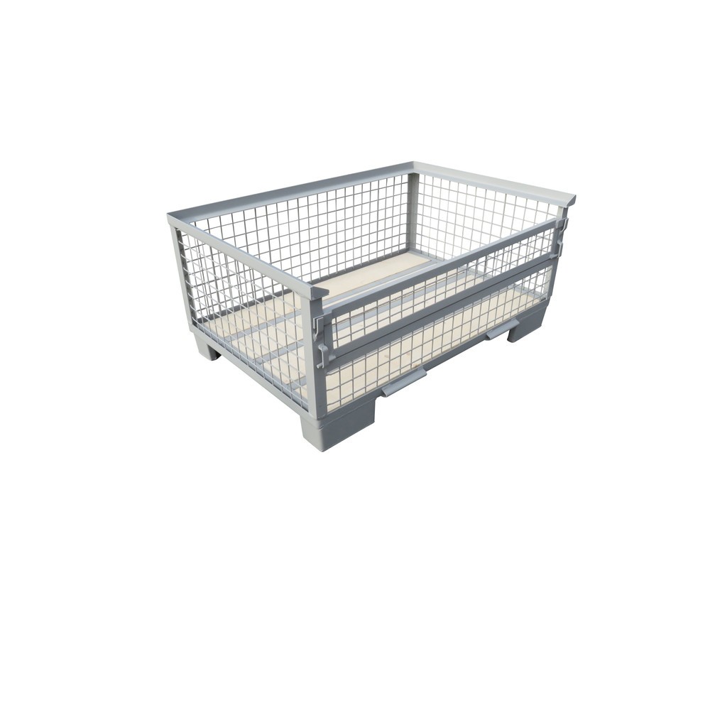Produktabbildung: Euro-Gitterbox, Längswand halb abklappbar, Höhe 570 mm