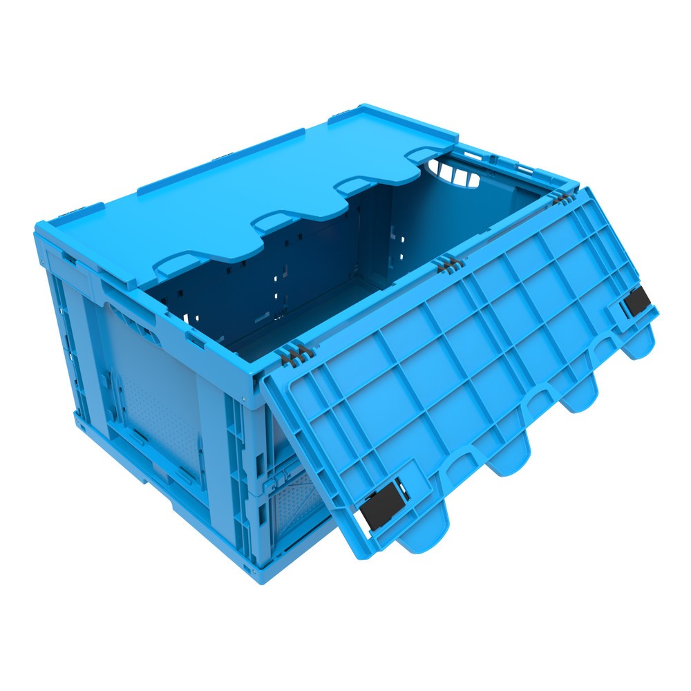 Produktabbildung Nr. 1: Euronorm-Faltbox Premium, mit Scharnierdeckel, 60 Liter, blau