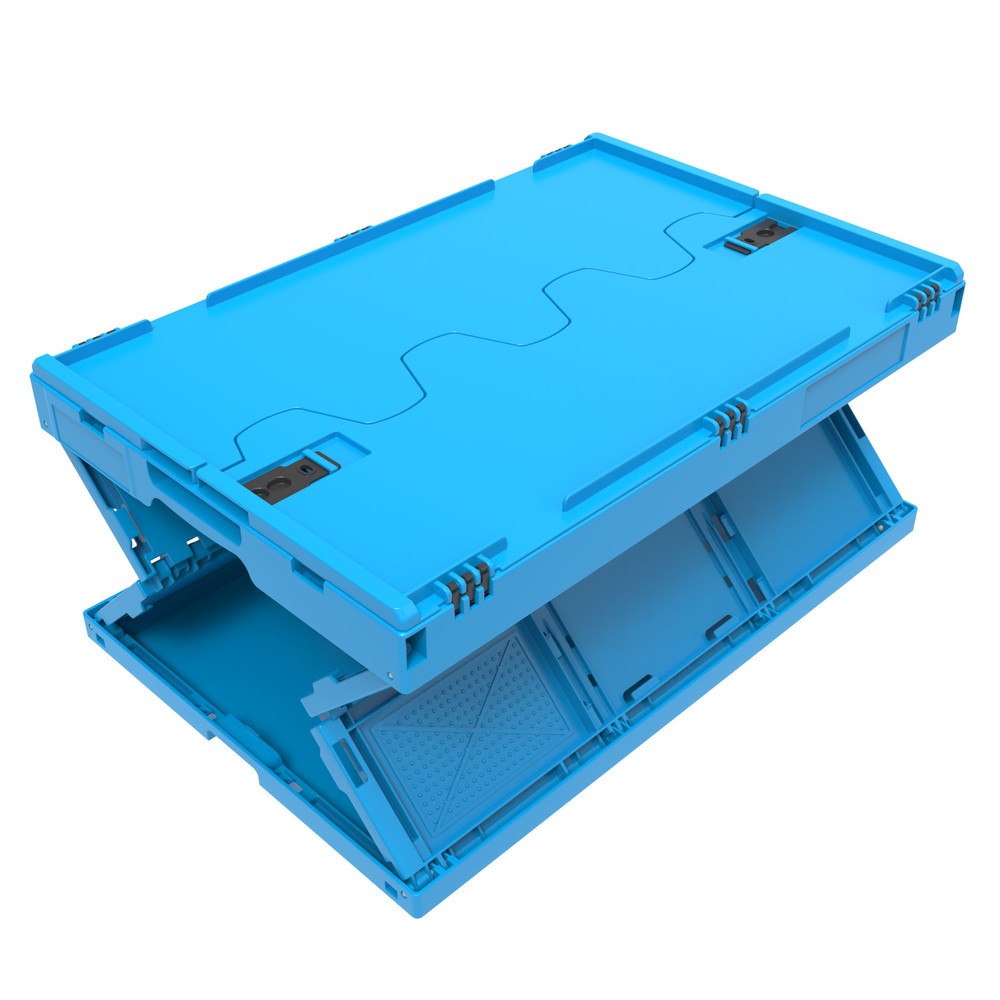 Produktabbildung Nr. 2: Euronorm-Faltbox Premium, mit Scharnierdeckel, 60 Liter, blau