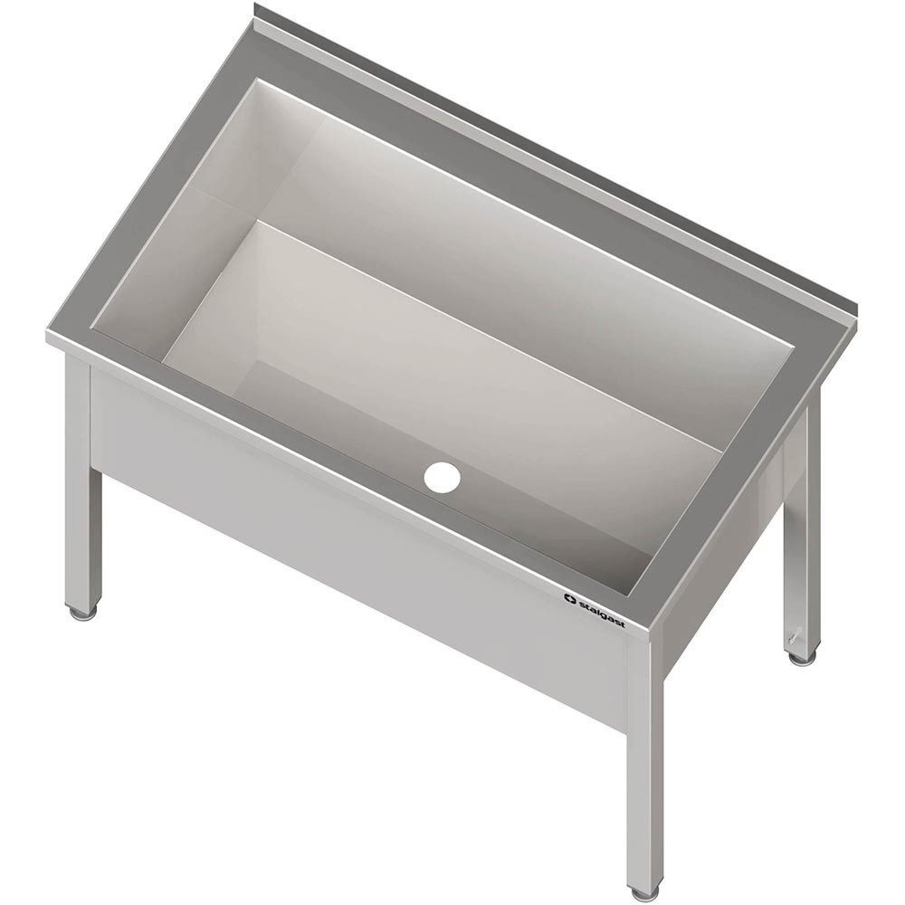 N° de l'image du produit 1 : Évier à casserole Stalgast avec cuvette, 900x600x850 mm, hauteur de cuve 400 mm avec rebord, soudé