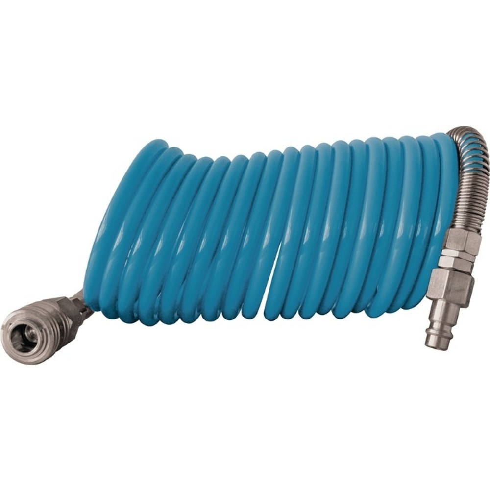 Produktabbildung: EWO Spiralschlauchset, Länge 2,5 m, Innen-Ø 4 mm Aussen-Ø 6 mm, PA12, Kupplung DN 7,2