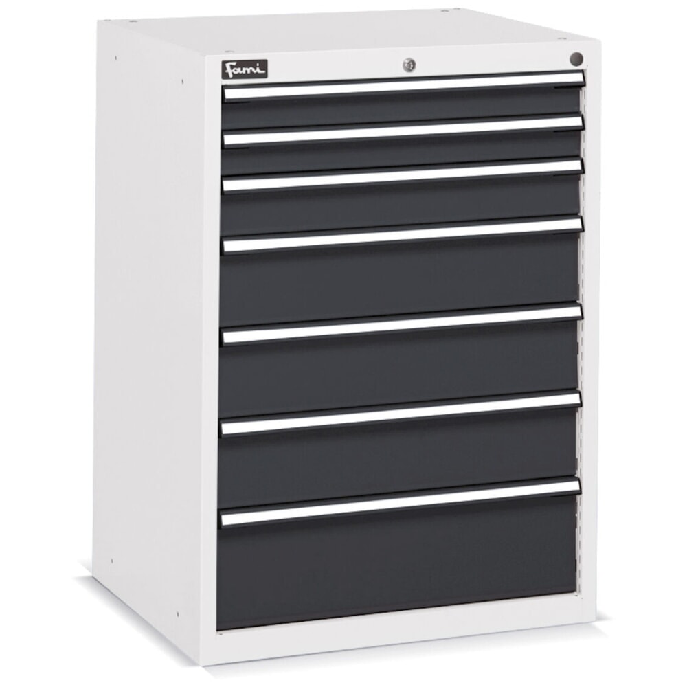 Produktabbildung Nr. 2: Fami FLEXA Schubladenschrank, 7 Schubladen, HxBxT 1.002 x 717 x 600 mm, lichtgrau, anthrazit