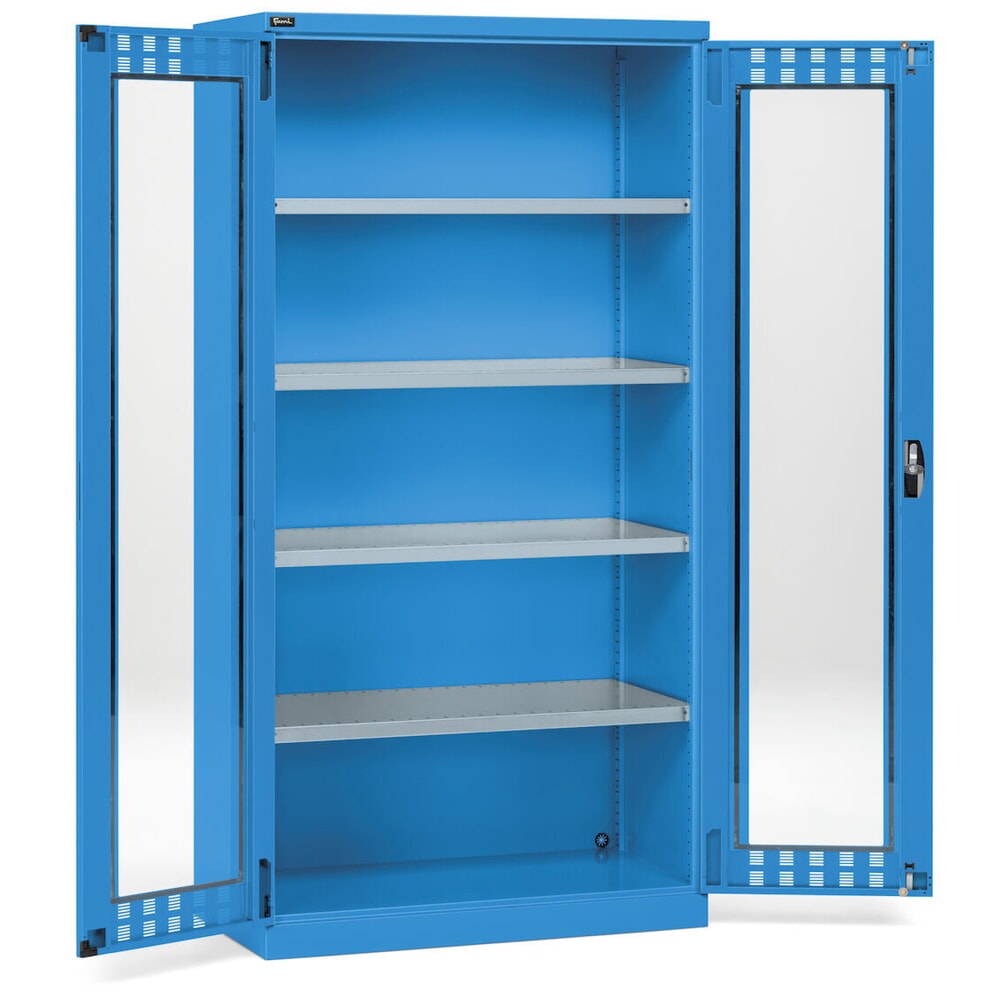 Produktabbildung Nr. 2: Fami PERFOM Armoire à portes battantes avec 4 tablettes et portes transparentes, HxlxP 2 000 x 1 023 x 726 mm, bleu clair