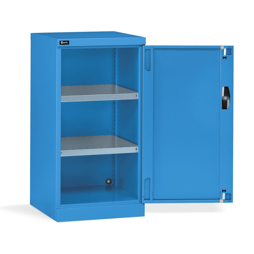 N° de l'image du produit 3 : Fami PERFOM Armoire à portes battantes, 2 tablettes, HxlxP 1 000 x 512 x 555 mm, bleu clair